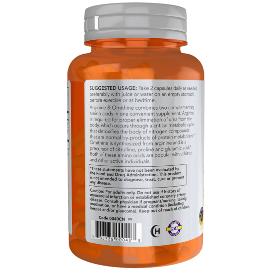 Arginine & Ornithine 500/250 mg - 100 Capsules Arginine & Ornithine 500/250 mg - 100 Capsules
