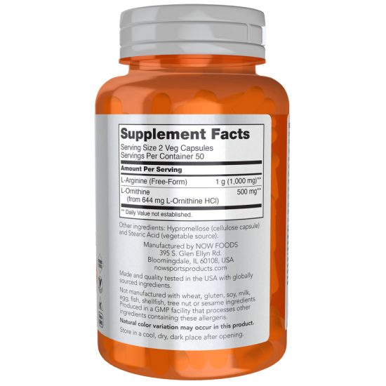 Arginine & Ornithine 500/250 mg - 100 Capsules Arginine & Ornithine 500/250 mg - 100 Capsules