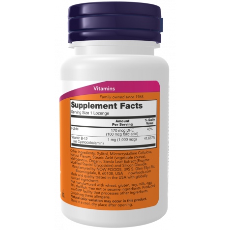 B-12 (1000 mcg) with Folic Acid 100 Chewable Lozenges