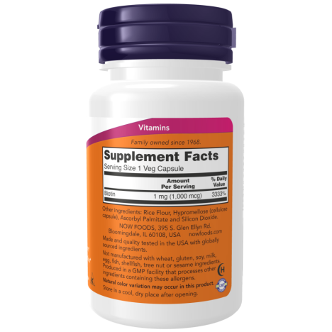 Biotin 1000 mcg - 100 Veg Capsules
