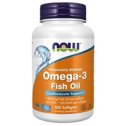 Omega-3 Fish Oil, Molecularly Distilled 100 Softgels / Omega-3 halolaj, molekulárisan desztillált lágyzselatin kapszulák