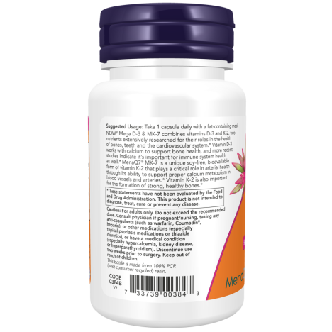 Mega D-3 & MK-7 60 Veg Capsules