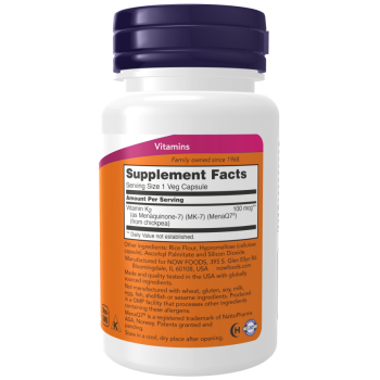 MK-7 Vitamin K-2 100 mcg - 60 Veg Capsules 