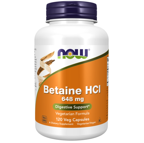 Betaine HCl 648 mg 120 Veg Capsules