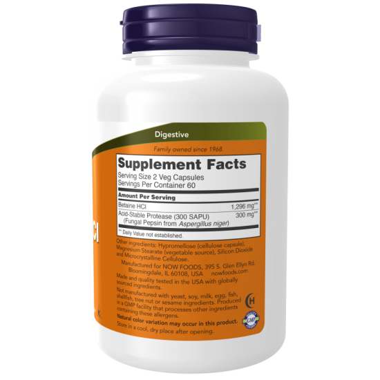 Betaine HCl 648 mg 120 Veg Capsules Betaine HCl 648 mg 120 Veg Capsules