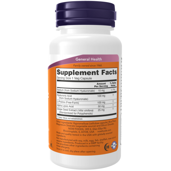 Hyaluronic Acid, Double Strength 100 mg 120 Veg Capsules Hyaluronic Acid, Double Strength 100 mg 120 Veg Capsules