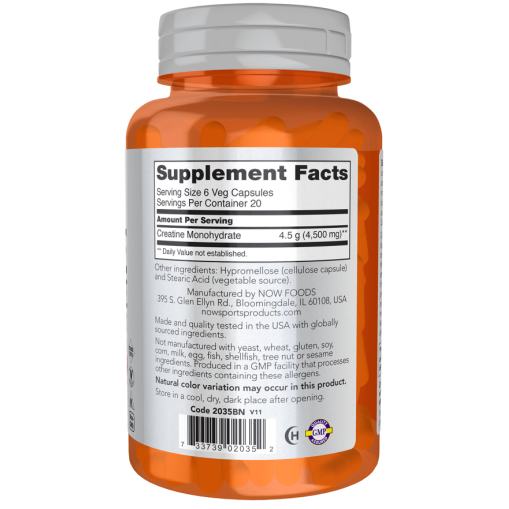 Creatine Monohydrate 750 mg 120 Veg Capsules