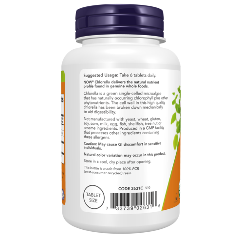 Chlorella 500 mg, Organic 200 Tablets