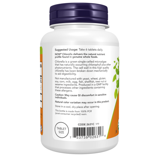 Chlorella 500 mg, Organic 200 Tablets
