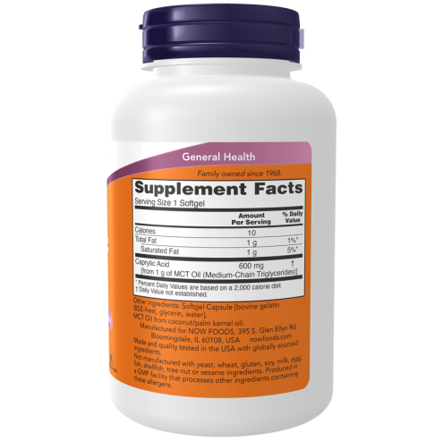 Caprylic Acid 600 mg - 100 Softgels