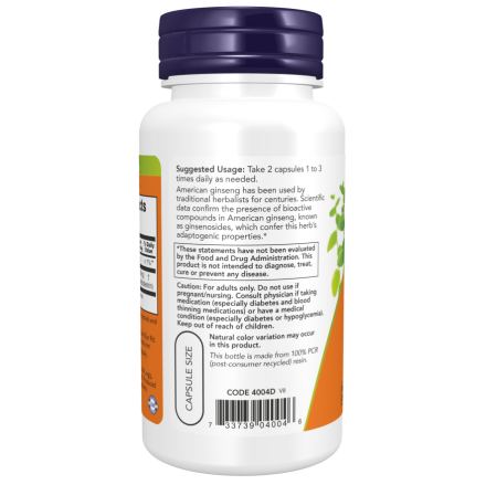 American Ginseng 500 mg - 100 Veg Capsules