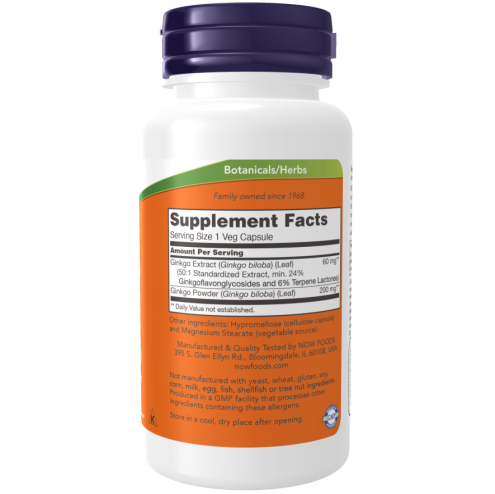 Ginkgo Biloba 60 mg - 60 Veg Capsules