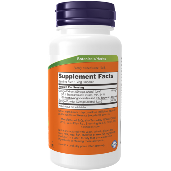 Ginkgo Biloba 60 mg - 60 Veg Capsules