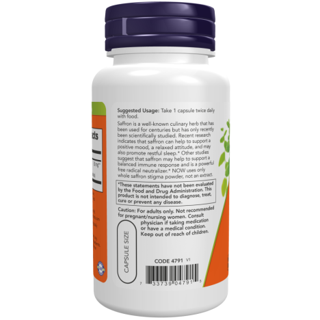 Saffron 50 mg 60 Veg Capsules
