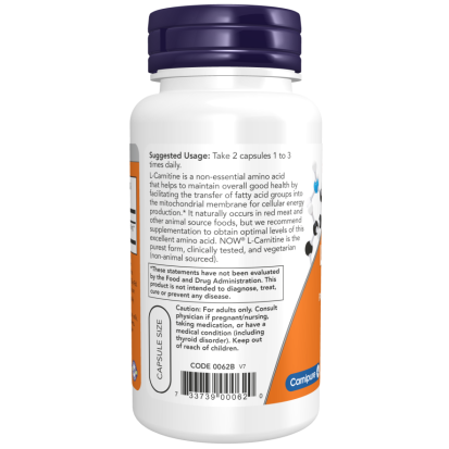 L-Carnitine 250 mg 60 Veg Capsules