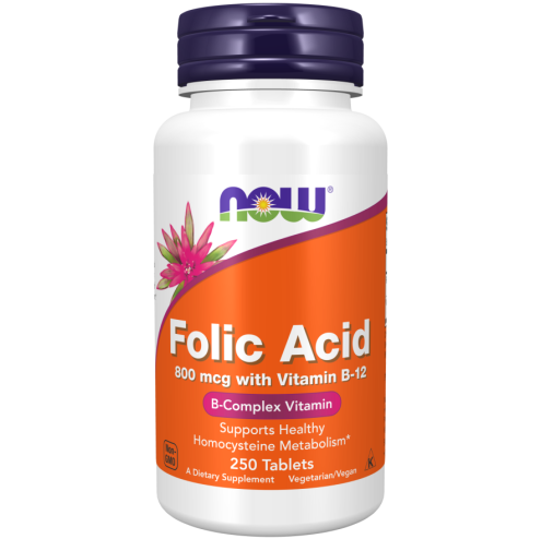 Folic Acid 800mcg + B-12 25mcg - Vegetarian 250 Tablets