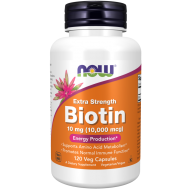 Biotin 10 mg (10,000 mcg), Extra Strength 120 Veg Capsules