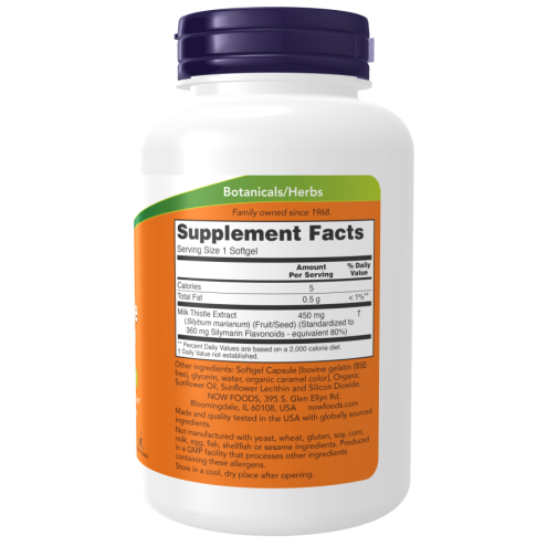 Silymarin Milk Thistle Extract, Extra Strength 450 mg 120 Softgels- Máriatövis kivonat