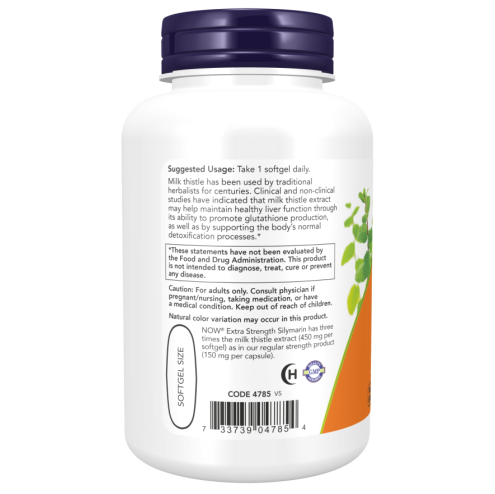 Silymarin Milk Thistle Extract, Extra Strength 450 mg 120 Softgels- Máriatövis kivonat