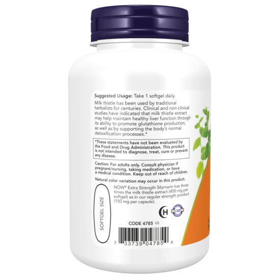 Silymarin Milk Thistle Extract, Extra Strength 450 mg 120 Softgels- Máriatövis kivonat Silymarin Milk Thistle Extract, Extra Strength 450 mg 120 Softgels- Máriatövis kivonat