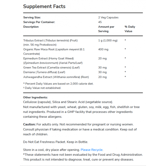 Tribulus Extreme 90 Veg Capsules Tribulus Extreme 90 Veg Capsules